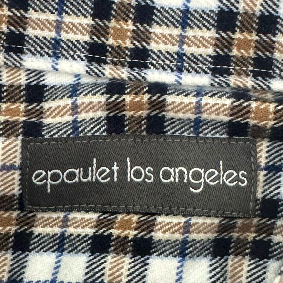 Epaulet Los Angeles Shirt Mens Medium Black White Plaid Cotton Flannel Outdoor - Picture 6 of 15